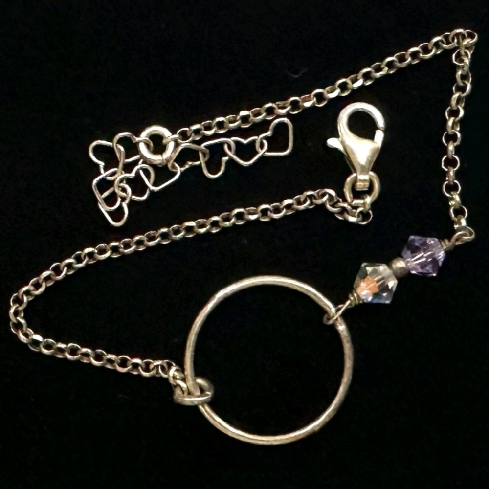 925 Sterling Silver Rolo Link Promise Bracelet